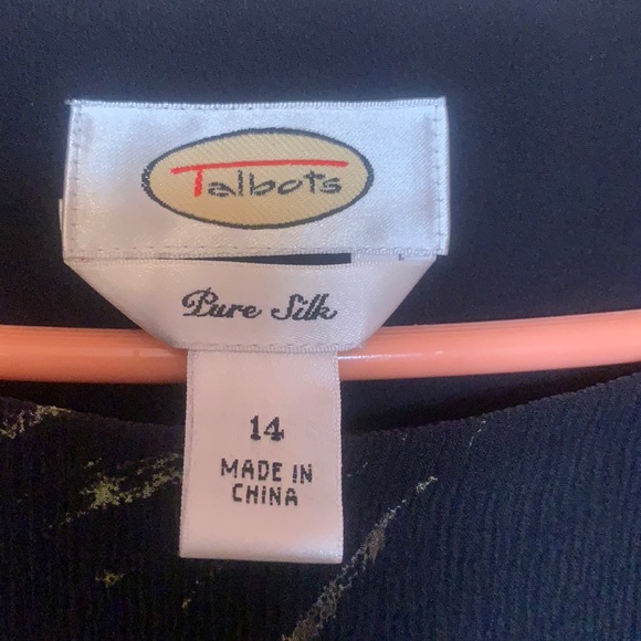 TALBOTS SUMMER DRESS SILK FLORAL MAXI SZ 14 LINED - Picture 6 of 9